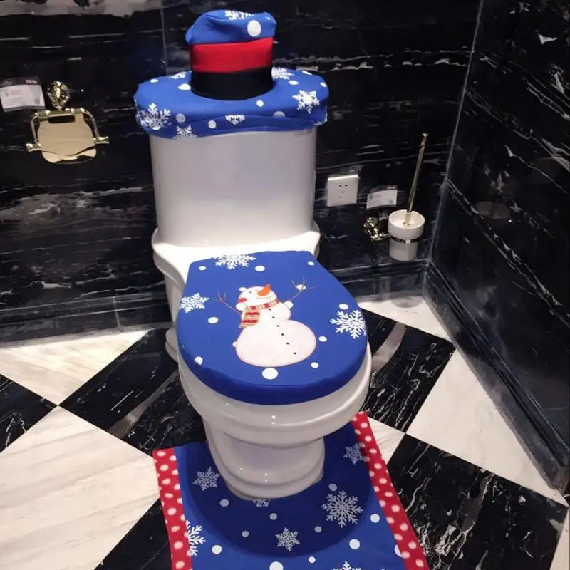 3 шт./компл. Рождественский Санта сиденье для унитаза крышка Анти скольжение