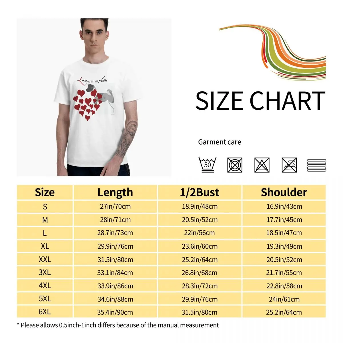 

I Love My Akita (1) Graphic Tee Men's Basic Short Sleeve T-Shirt Funny Tops