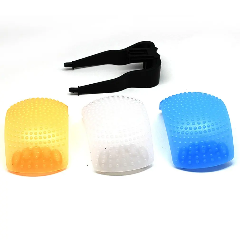 3 цвета всплывающий Рассеиватель Вспышки с одним кронштейном для цифровой камеры