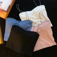 women sling tank top sexy breathable chest pad wearing comfortable underwear thin strap beautiful back camisole tube top