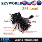 Комплект реле проводки со светодиодной подсветкой, с предохранителем 12 В 40 А, комплект проводов для вождения, светодиодного освещения, для внедорожника, 4x4, грузовика