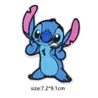 cartoon cute anime stitch iron on patches for clothing t shirt bag shose stitch patch garment stickers embroidery cloth sticker