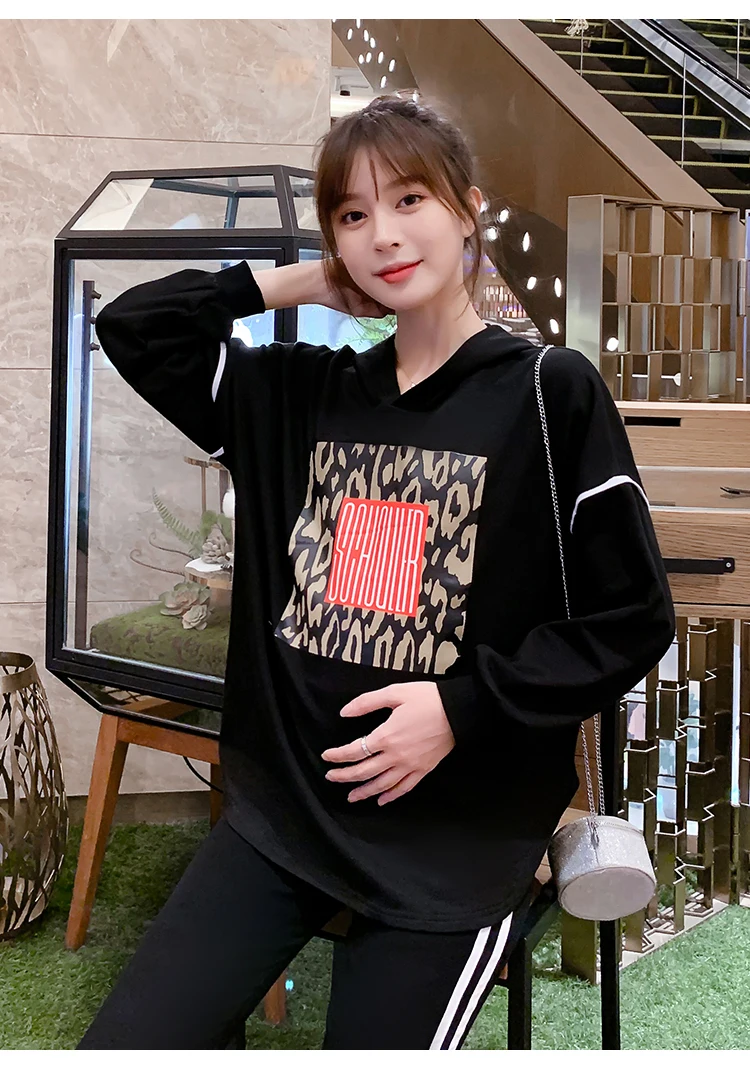 Spring Maternity Top Leggings Suits Long Sleeved Sweatshirt Sets Clothes for Pregnant Women Sports Hoodie Autumn Clothing C880