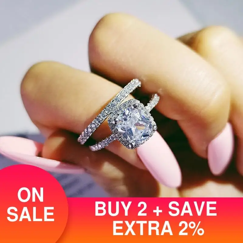 Оригинальный 925 серебро обручальное кольцо комплект ювелирных изделий для