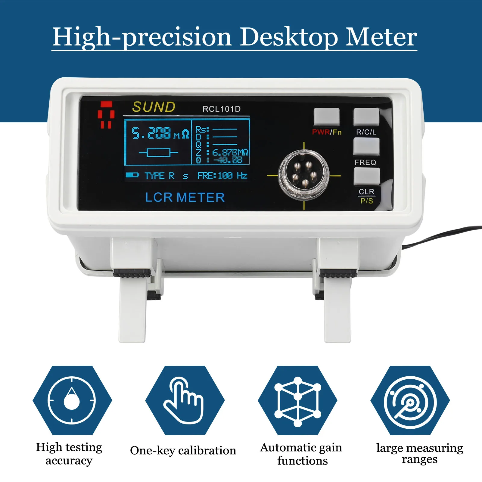 

RCL101D OLED Desktop Meter Resistance Capacitance Inductance ESR Measurement Automatic Ranges Gain ARM Architecture Processor