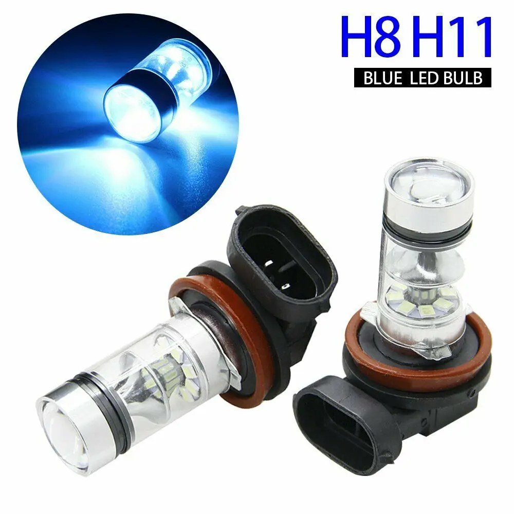 

360° Headlight Bulb Fog Lamp H11 H16 H8 H9 Ice Blue Kit 100W 12V 8000K