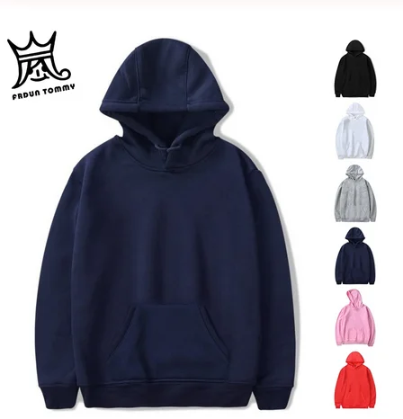 Мужская свободная толстовка с капюшоном однотонная Повседневная Толстовка из