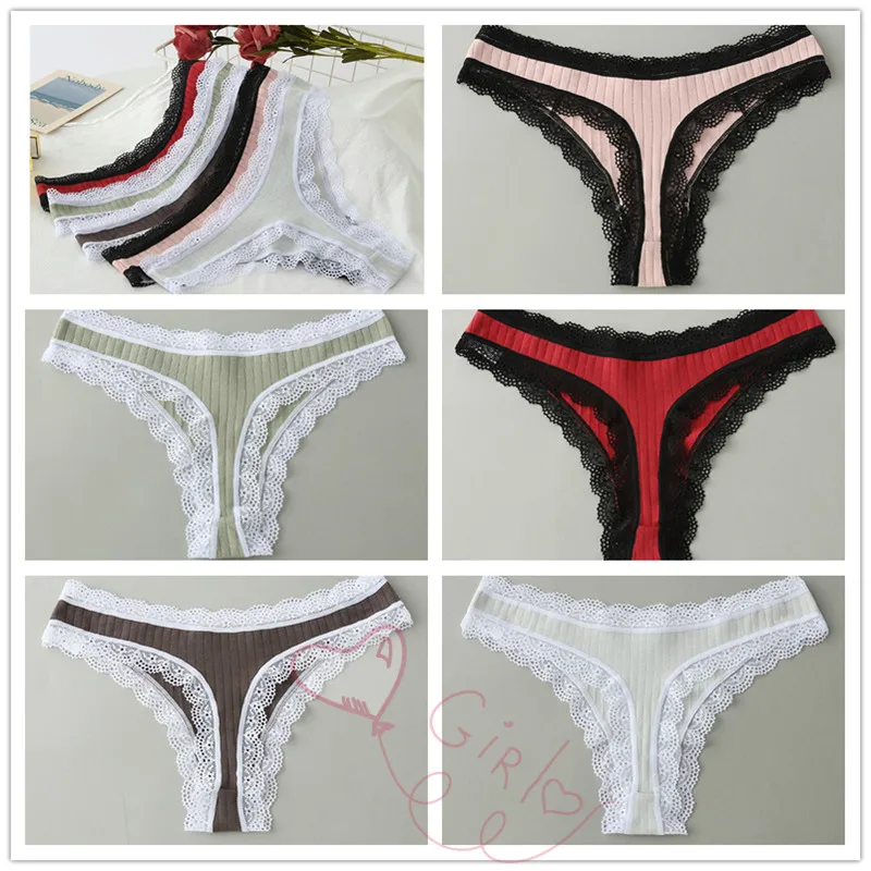 

Женское нижнее белье BALDAUREN из японского хлопка с открытой промежностью для девочек, пикантные кружевные дышащие бесшовные женские хлопковы...