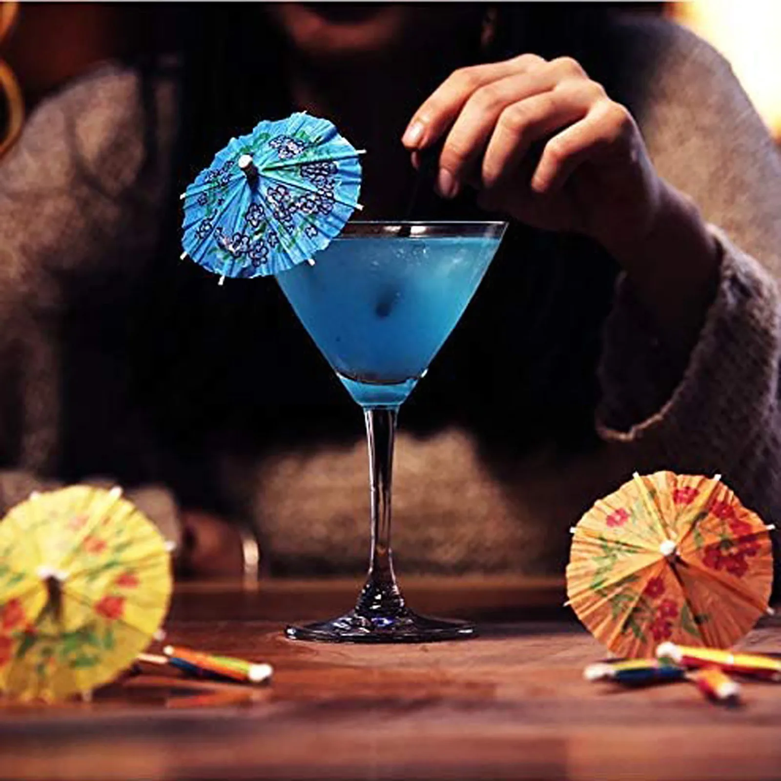 100pcs Bar Cocktail Decoration Party Accessories Liquor Needle Umbrella Signs Used For Cocktail Decoration Signs Premium Drinks