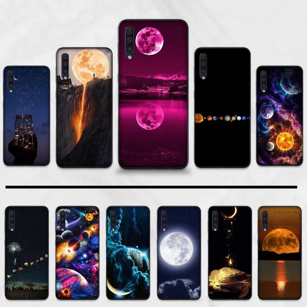 Мягкий чехол для телефона Samsung Galaxy со звездным небом луной Вселенной фото на