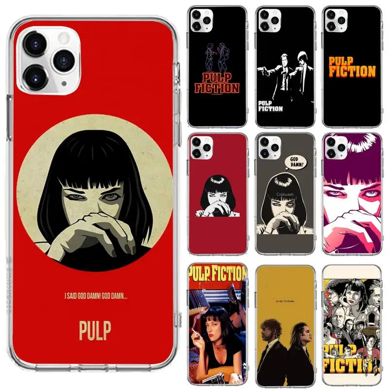 

Pulp Fiction Cannes International Palme d'Or Phone Case Transparent for iPhone 6 7 8 11 12 s mini pro X XS XR MAX Plus se shell
