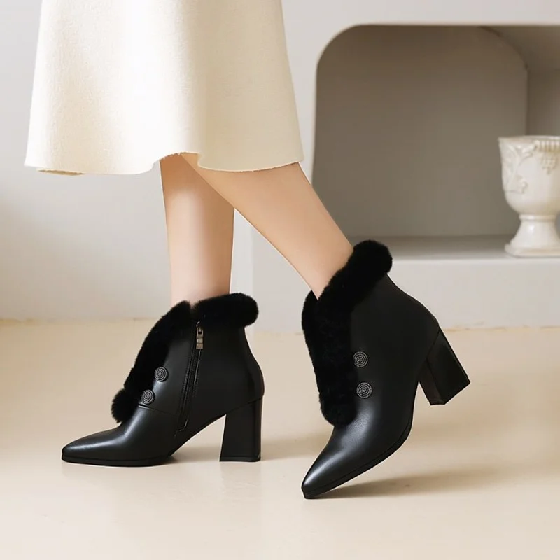 FXYCMMCQ Women's Warm Boots Winter Burst Short Boots Europe and The United States Fashion-8301