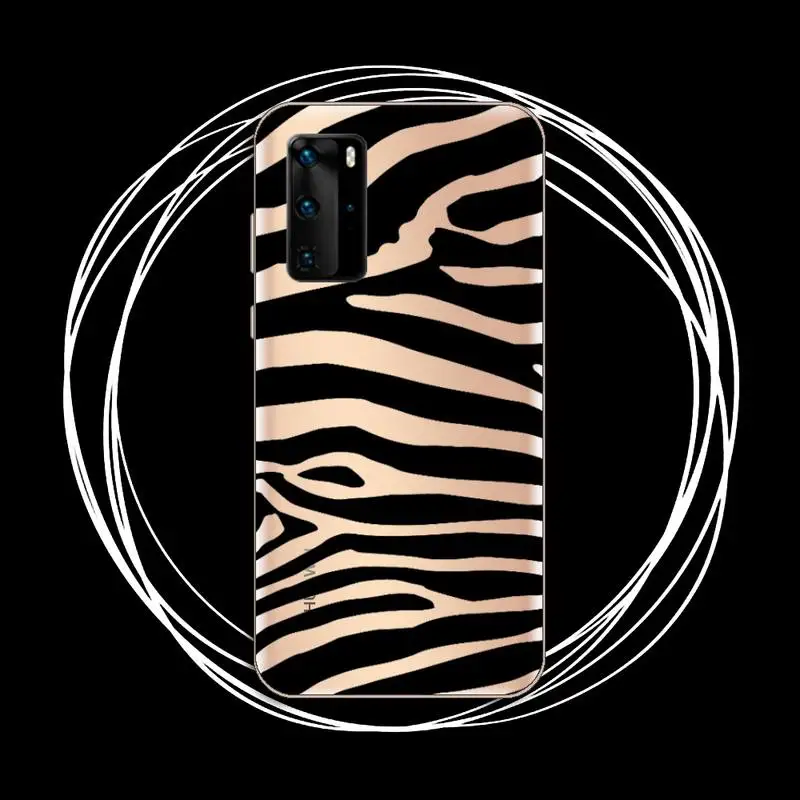 

Fashion Leopard zebra Pattern Phone Case Transparent for Huawei P honor 8 10i 20 30 40 smart 2019
