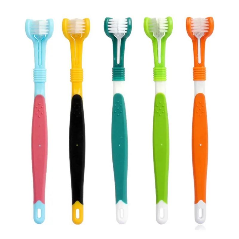 

3 Sided Pet Toothbrush Addition Bad Breath Tartar Teeth Care Dog Cat Cleaning Mouth Toothbrush Pet Grooming Accessories