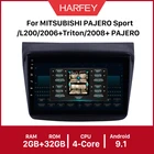 Автомагнитола Harfey для MITSUBISHI PAJERO SportL2009,1 + Triton2006 + PAJERO 2008, мультимедийный плеер для авто, 9 дюймов, Android 2010, типоразмер 2DIN