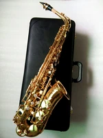 high end eb alto saxophone new arrival brass gold lacquer music instrument e flat sax with hard case accessories