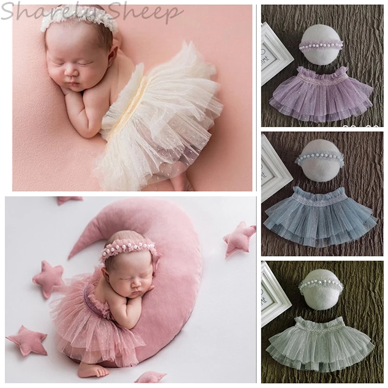 Кружевное платье с повязкой на голову для новорожденной девочки, реквизит для фотосессии, одежда, фото костюм для съемок