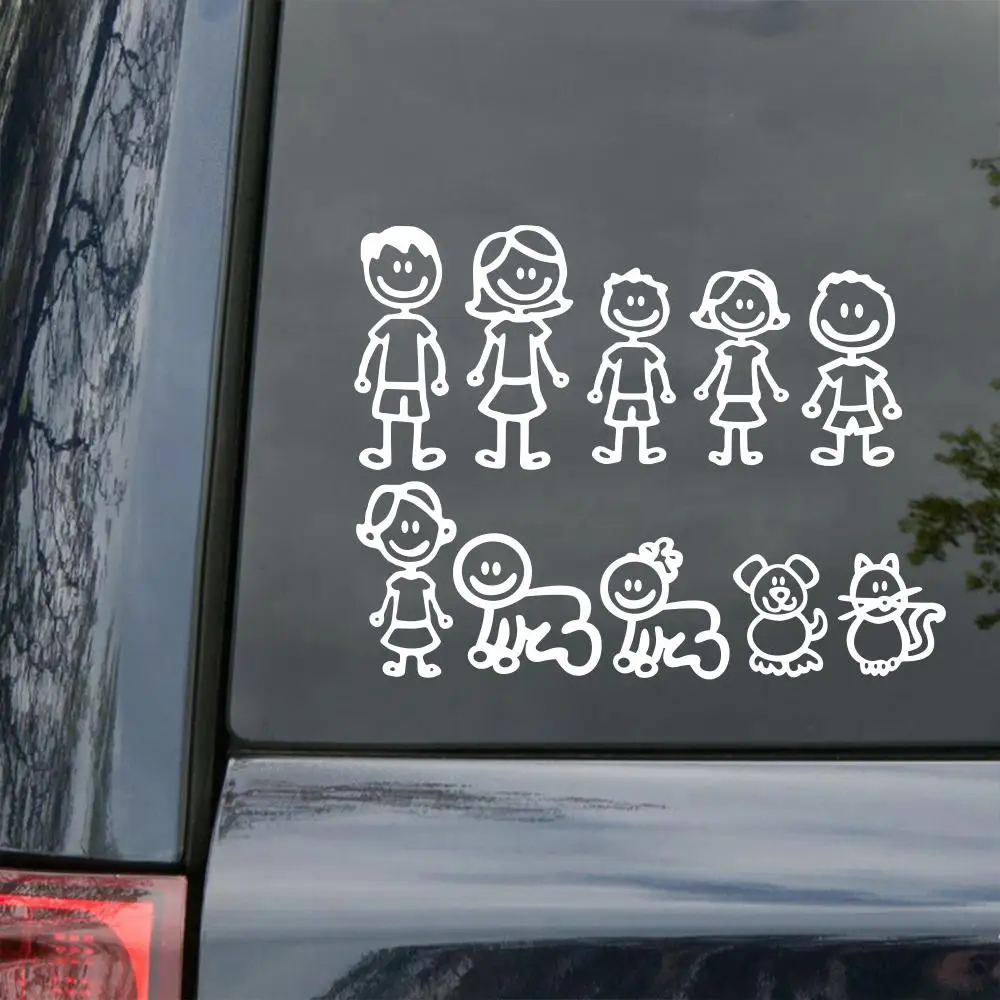 Автомобильная наклейка самоклеящиеся наклейки с фигурками семьи высекающие