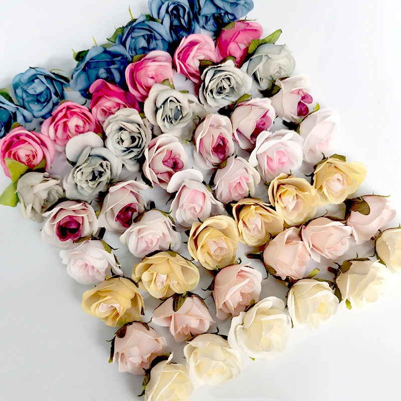 

Шелковые мини-розы, 4 см, искусственные цветы, украшение для свадьбы, нового года