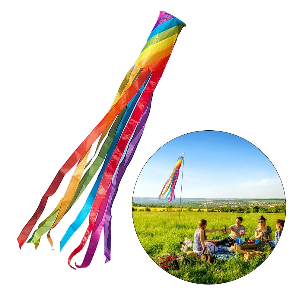 

Hot 60x90cm Windsock Rainbow Wind Direction Measurement Outdoor Backyard Campsite Hanging Decoration UV Resistant Weatherproof