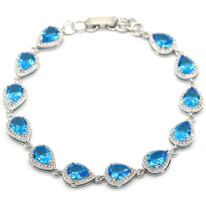 11x9 мм Потрясающие создан фиолетовый танзанит Париж голубой топаз Циркон женские