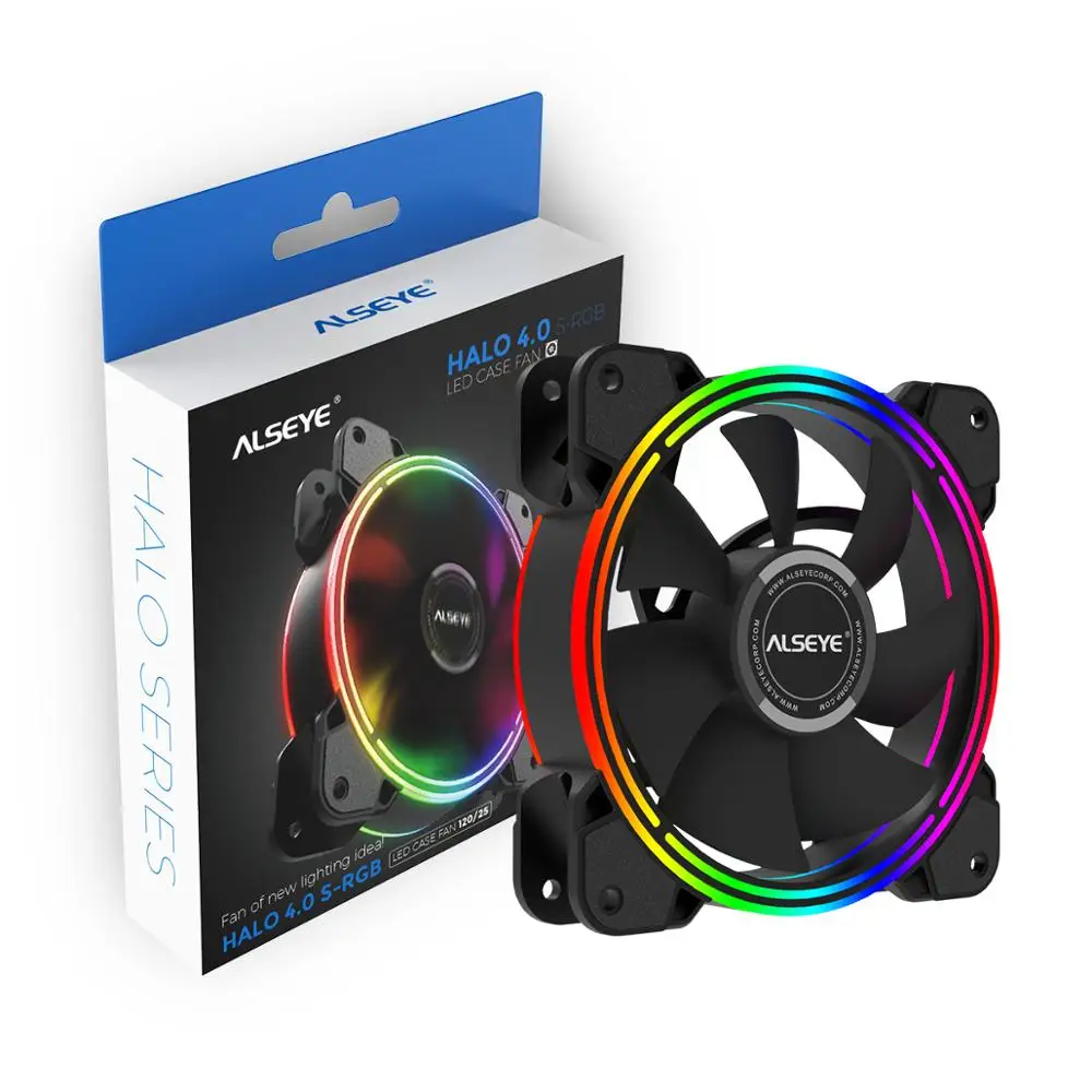 ALSEYE HALO вентилятор охлаждения для ПК 4 pin PWM 120 мм статический светодиодный RGB