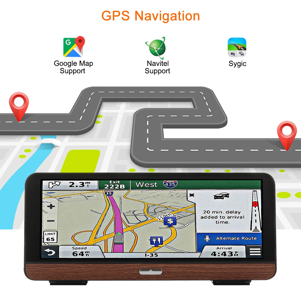 Автомобильный видеорегистратор Bluavido 8 дюймов IPS 4G Wi Fi Android GPS навигация ADAS FHD 1080P