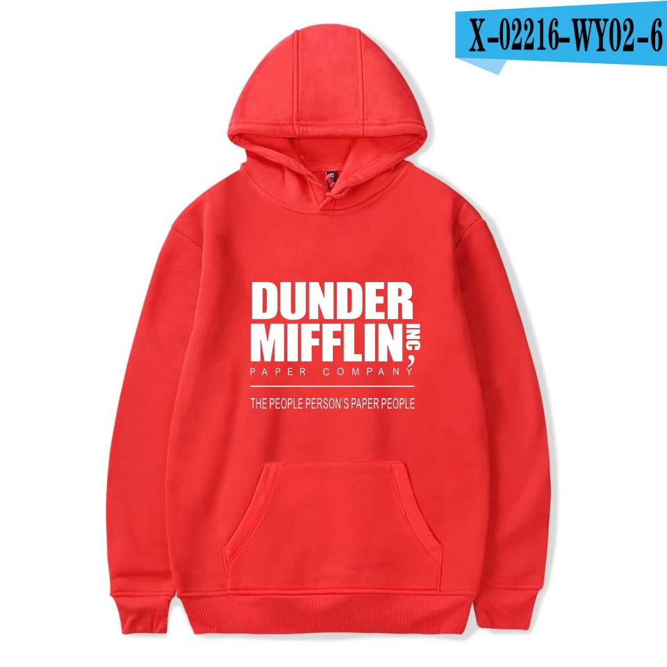 Мужские толстовки с капюшоном dulder Mifflin, толстовки для офиса, ТВ-шоу, хип-хоп худи, модные мужские толстовки, свитера, европейские размеры - Цвет: red
