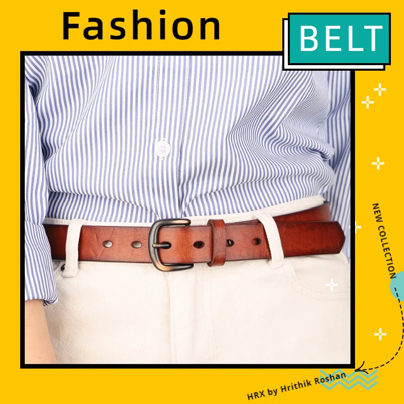 Ремень из воловьей кожи Женский Роскошный дизайнерский брендовый коричневый