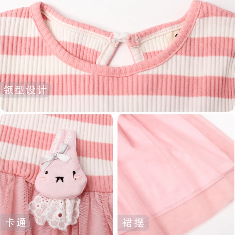 Детское платье с длинным рукавом в полоску на Возраст 4-12 лет | Детская одежда и