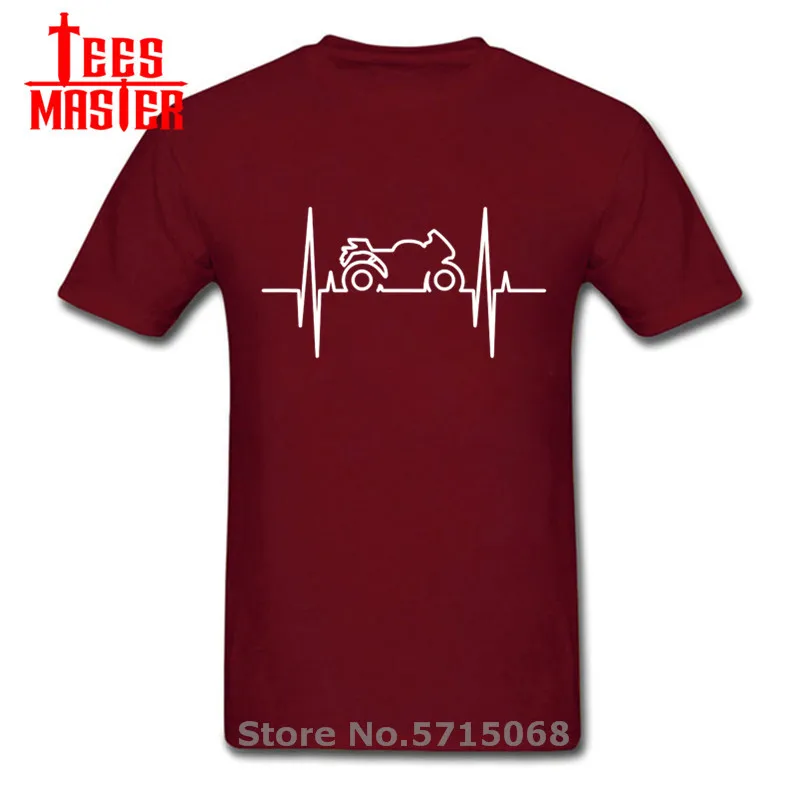 Комикс электромото heartbeat футболки для мужчин мотоцикл электрический пульс