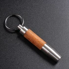 Новинка 1 шт. кольцо для ключей для сигар из нержавеющей стали и дерева брелок для ключей портативный резак для сигар для путешествий