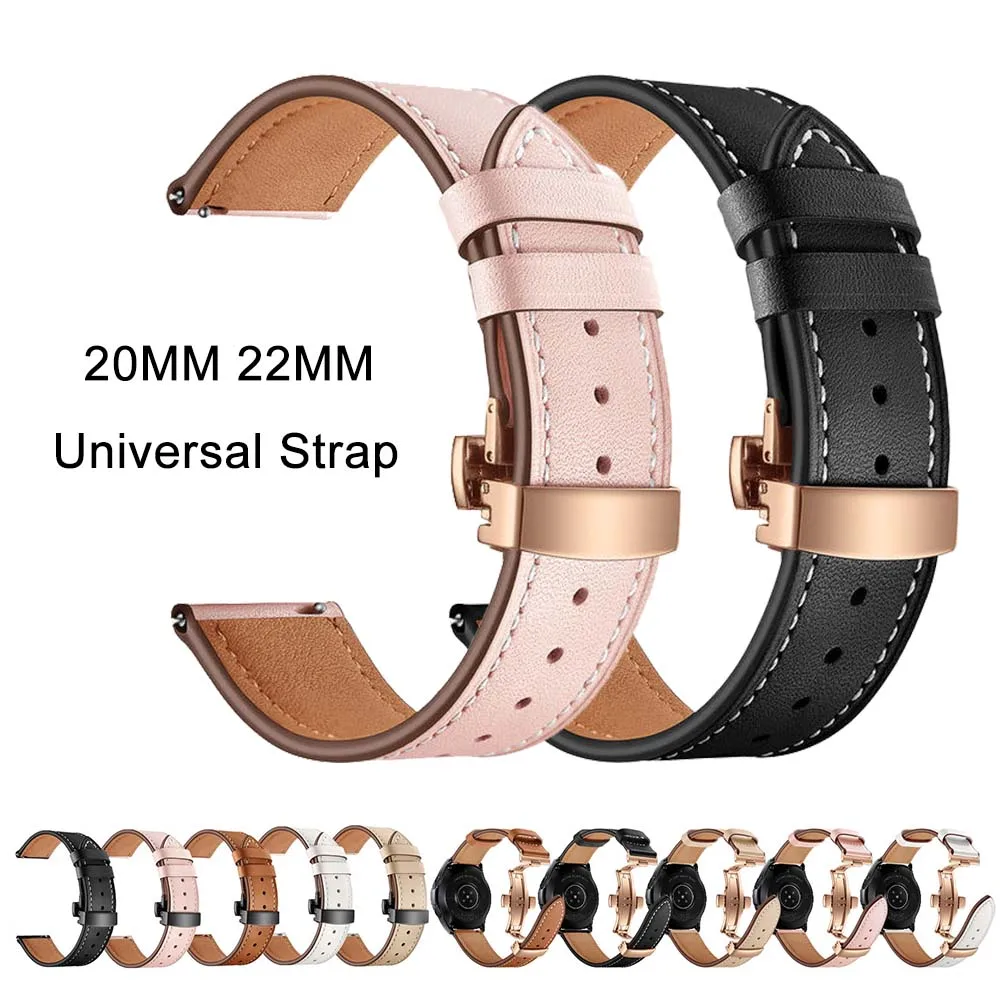 Ремешок кожаный для Samsung Galaxy Watch Active 2 мужской/женский браслет наручных часов S3/S2 46