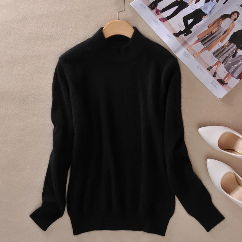 Водолазка женская кашемировая трикотажная толстая черная осень 2020 | Женская