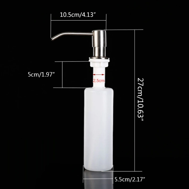 

10.14 OZ Kitchen Sink Soap Dispenser Accessories Dishwashing Basin Pool Stainless Steel Detergent Detergent Bottle
