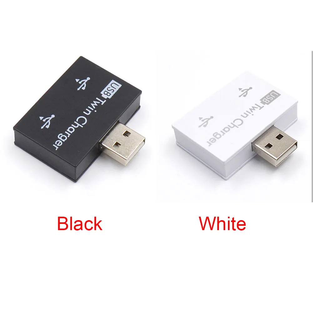 

2 Ports Twin Charger ABS For Phone Tablet Mini Portable Fashion Splitter Extender Stable Practical Professional USB Hub Adapter
