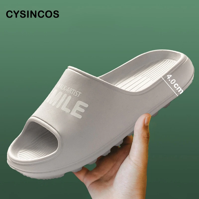 

CYSINCOS Slippers Women Non-slip Thick Bottom Sandals Ladies Summer Home Bathroom Slides Couples Indoor Female Flip Flops 2021