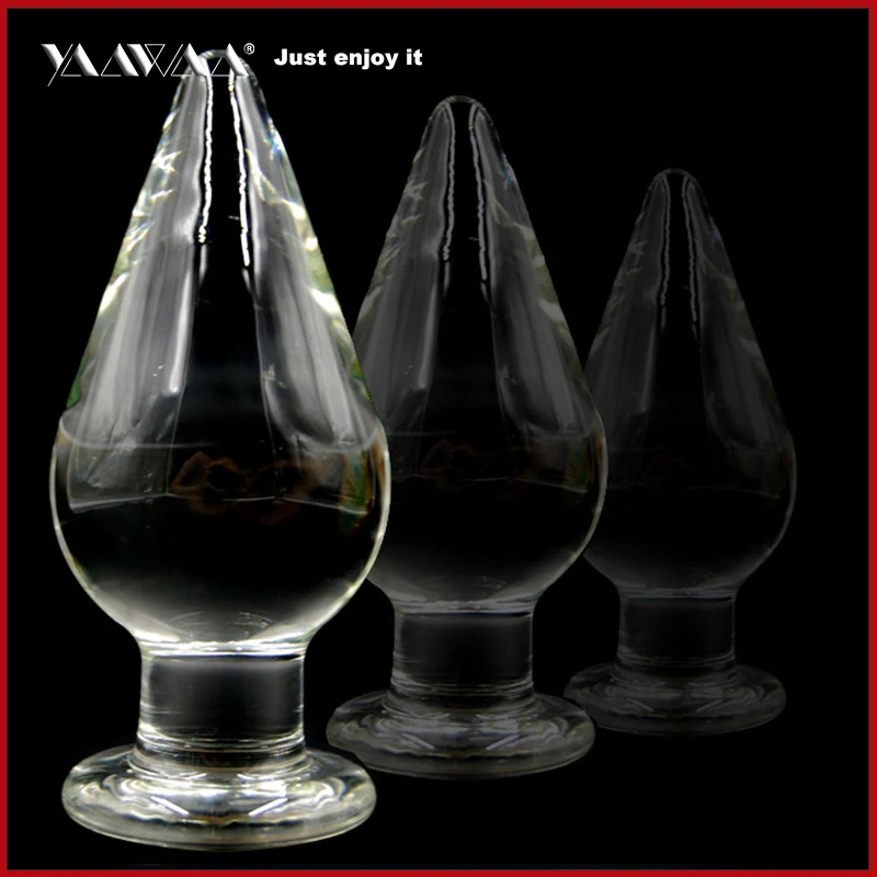 Стеклянный фаллоимитатор для пениса с имитацией пирекса Хрустальные анальные