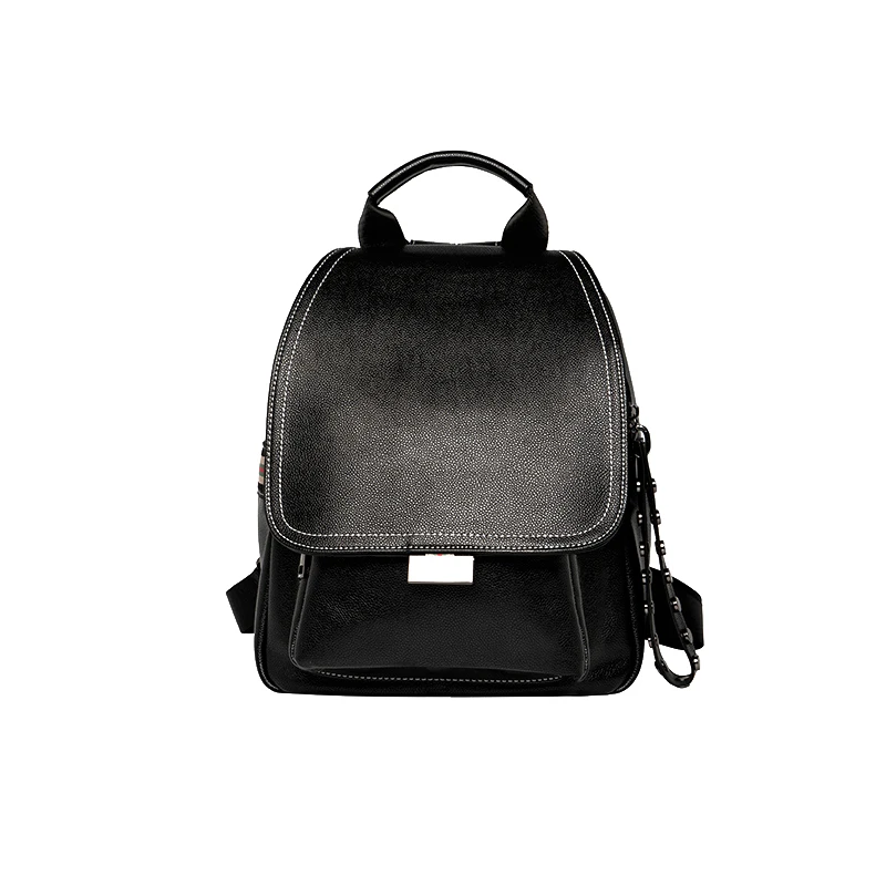 Женский рюкзак сумка на плечо черная кожаная маленькая милая мини-сумка для