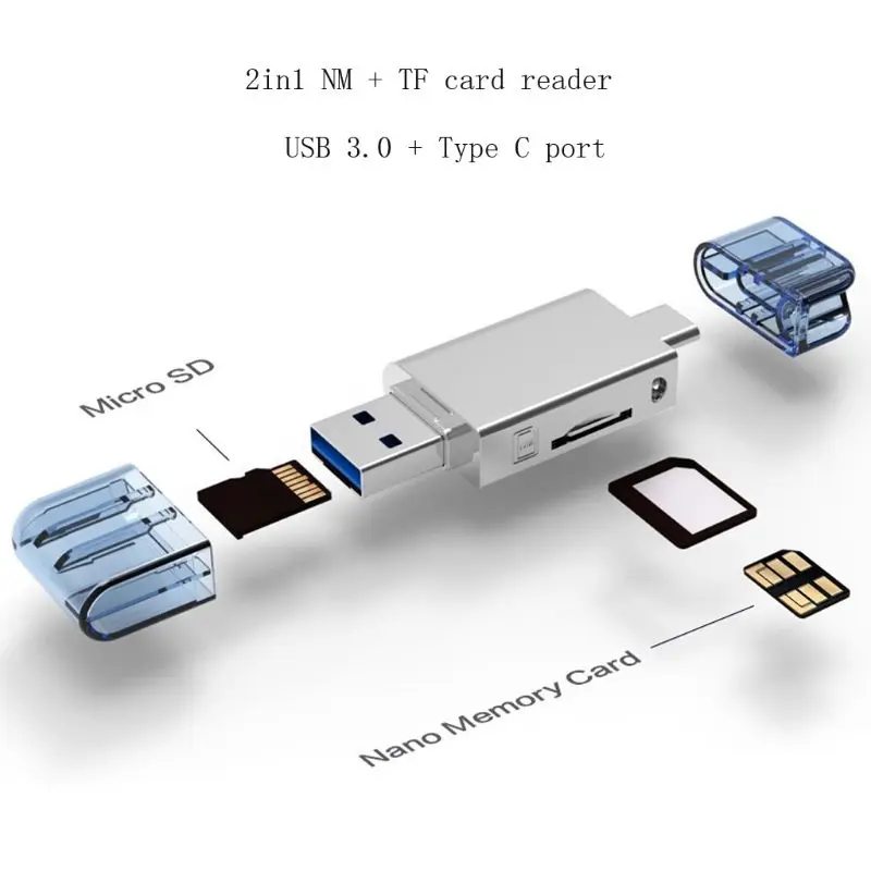 

2in1 USB 3.0 Type C to TF Memory Card Reader for huawei NM Nano Card