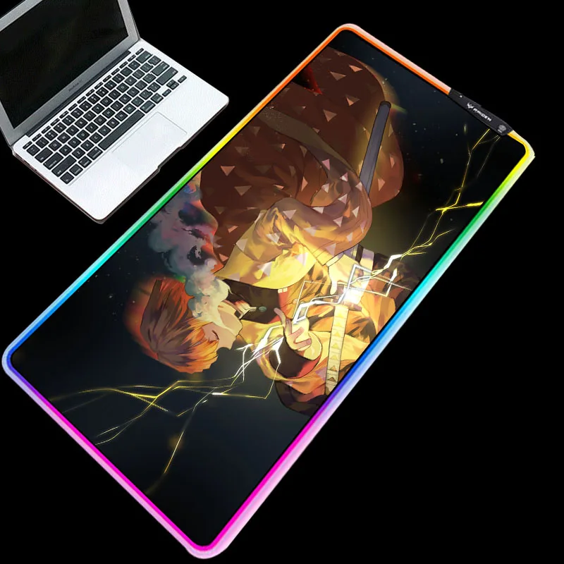 

Mairuige Multi-size Anime Cool Mouse Pad LED Light Lighting Desk Mat Lightning Pattern Background RGB Keyboard Pad