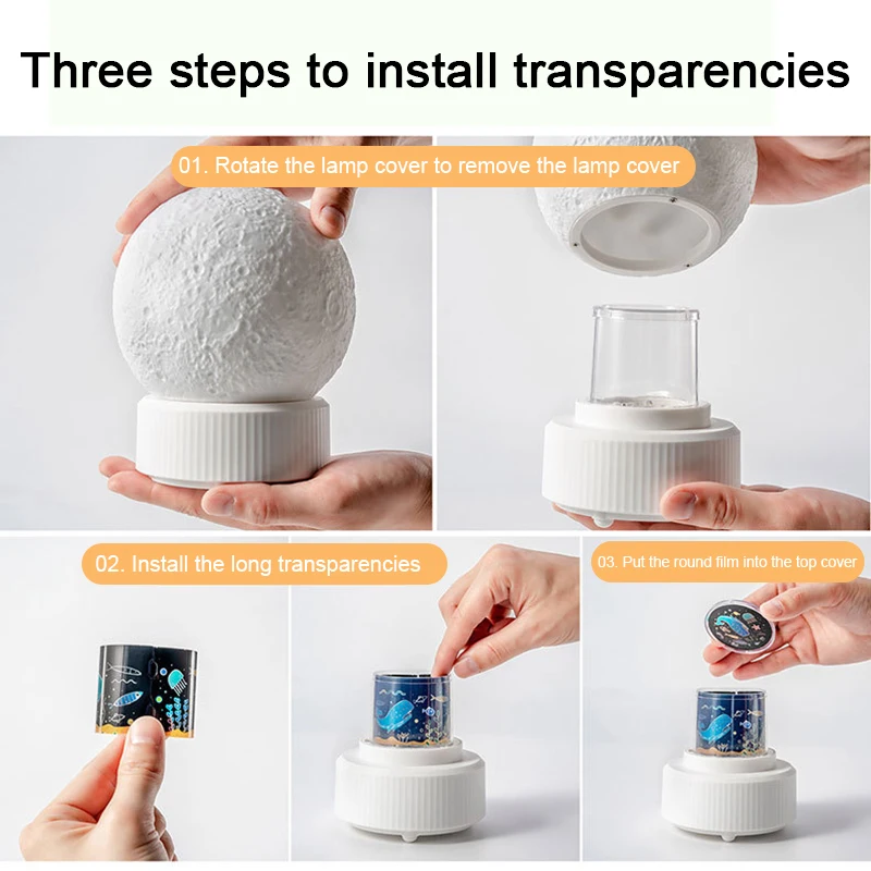 

LED Night Light 3D Moon Starry Sky Projection Lamp Bluetooth Rotating Atmosphere Lamp Lunar Projection Light Children's Gift