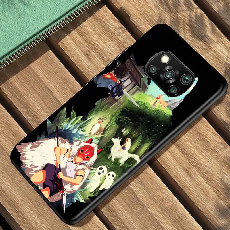 

Mononoke Hime For Xiaomi Redmi K30 K30S Mi 10T Lite Pro Poco X3 NFC X2 M3 M2 F2 Pro C3 F1 Soft Black Phone Case