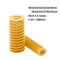 12pcs yellow long light load spiral stamping compression mould die spring outer diameter 8 35mm inner diameter 4 17 5mm l15 200