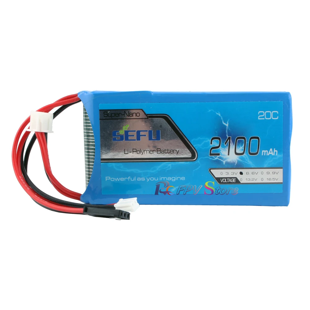 Bater&iacute;a de Control de pistola Futaba, 2100mAh, 20C, 6,6 V, 2S, receptor de fosfato para 3pv, t14sg, 8j, 10J, 4pk, 4PX, 4pv, 4, pm, 7px, 4PLS, 16SZ-3