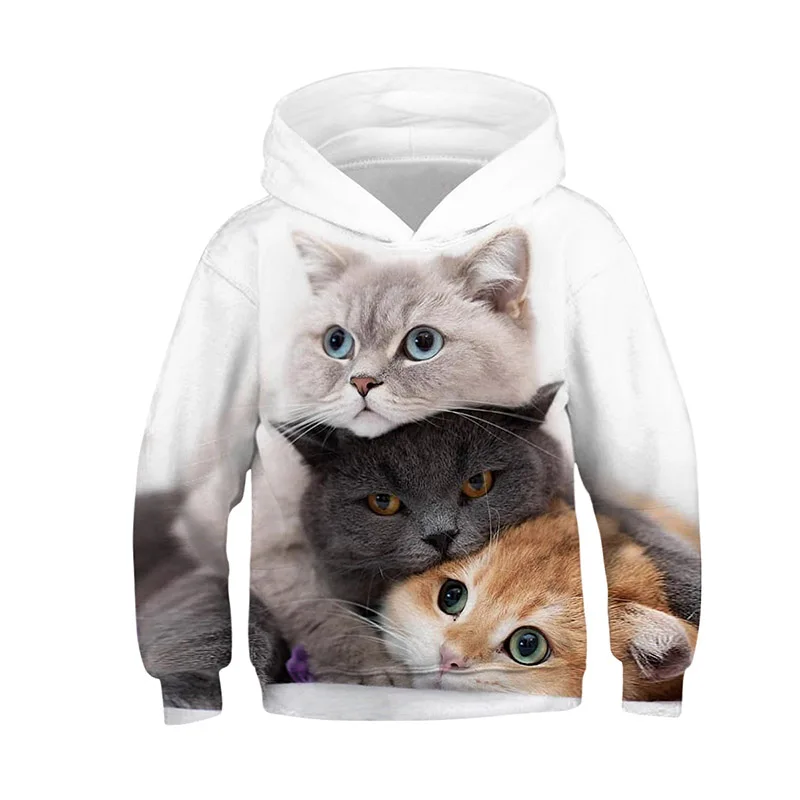 

Cartoon Funny Wolf Cat 3d Printed Hoodie Sweatshirt Spring Casual Long Sleeve Hooded Children Hoodies For Teen Girls Boys Tops