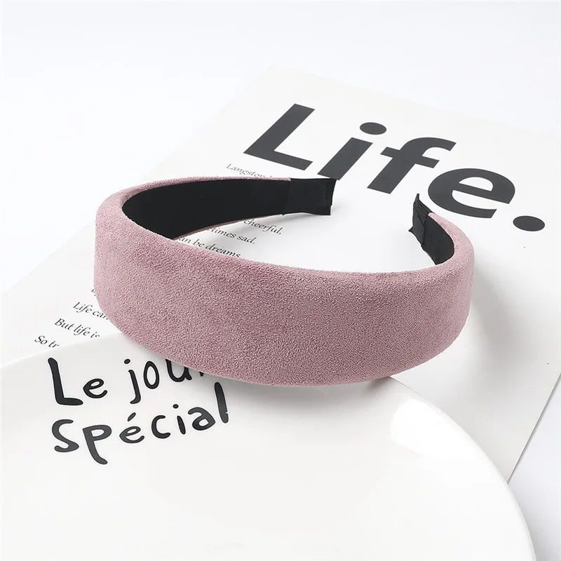 

Velvet Western Style Solid Colors Thicken Padded Hairbands Bezel Turban Women Headbands Girls Accessories Headwear
