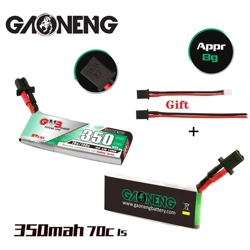 

1/2/3/5/10 шт. GNB Max 140C HV Lipo батарея 1S 3,8 V 350mAh GNB27 разъем для радиоуправляемого гоночного дрона DIY аксессуары запасные части