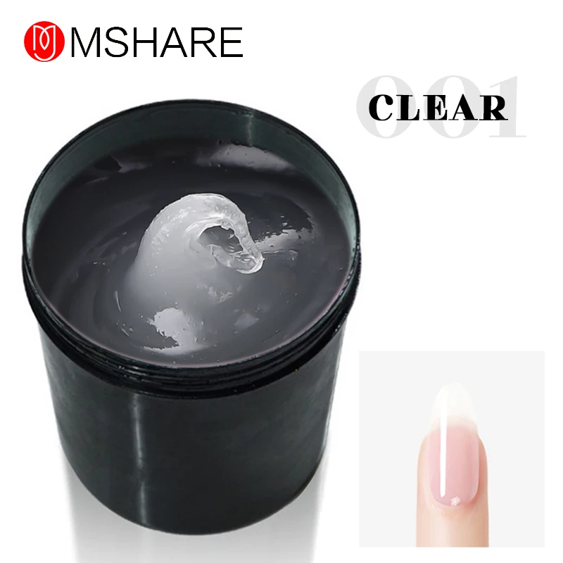 Clear gel MSHARE поли гель 1 кг Гель-лак для ногтей УФ твердый полигель замачиваемый толстый светодиодный Камуфляжный гель строительный гель акриловый гель - Цвет: Clear gel