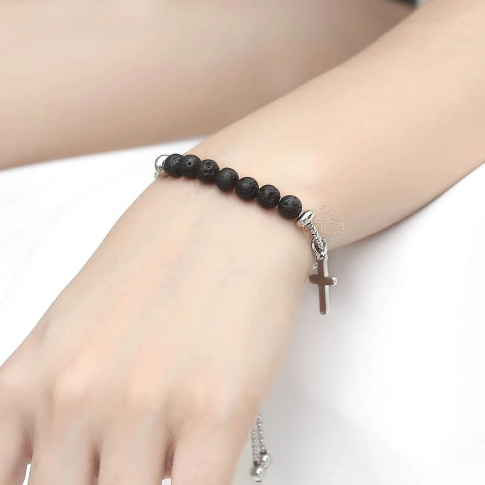 Двухслойная Подвеска из лавовых бусин ожерелье браслет для мужчин и женщин